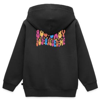 90s 90s 90s Party - Kids Premium Organic Zip-up Hoodie - black - Back - AI Model Kid Male (0cm)