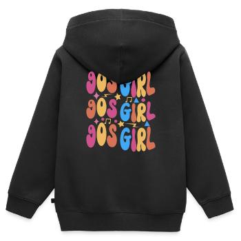 90s 90s 90s Party - Kids Premium Organic Zip-up Hoodie - black - Back - AI Model Kid Male (0cm)