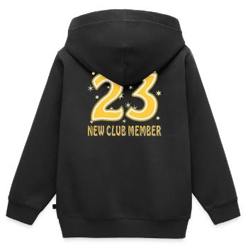 GEBURTSTAG 23 - Kinder Premium Organic Zip Hoodie - Schwarz - Hinten - AI Model Kid Male (0cm)
