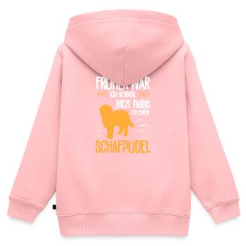 Schafpudel früher normal altdeutscher Hütepudel - Kinder Premium Organic Zip Hoodie - Rosa - Hinten - AI Model Kid Female (0cm)