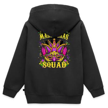 Cool Mardi Gras Design - Mardi Gras Squad - Sweat Premium à capuche zippé enfant bio - noir - Dos - AI Model Kid Male (0cm)
