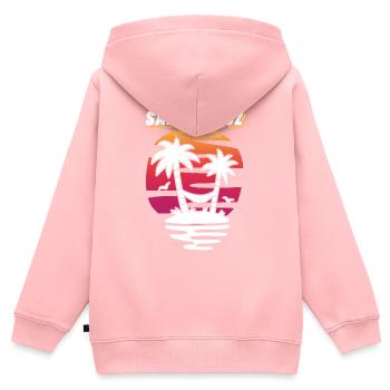 Santa Cruz California Summer Sun Palms Strand - Kinder Premium Organic Zip Hoodie - Rosa - Hinten - AI Model Kid Female (0cm)