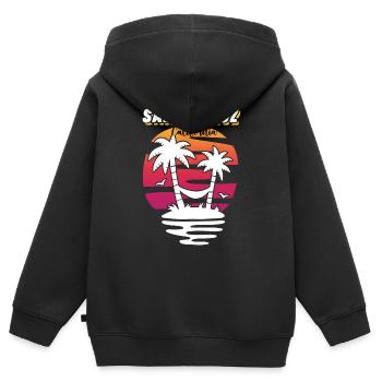 Santa Cruz California Summer Sun Palms Strand - Kinder Premium Organic Zip Hoodie - Schwarz - Hinten - AI Model Kid Male (0cm)