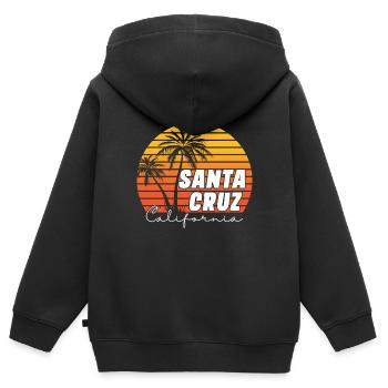Santa Cruz California Summer Sun Palms Strand - Kinder Premium Organic Zip Hoodie - Schwarz - Hinten - AI Model Kid Male (0cm)