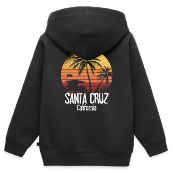 Santa Cruz California Summer Sun Palms Strand - Kinder Premium Organic Zip Hoodie - Schwarz - Hinten - AI Model Kid Male (0cm)