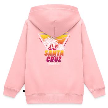 Santa Cruz California Summer Sun Palms Strand - Kinder Premium Organic Zip Hoodie - Rosa - Hinten - AI Model Kid Female (0cm)