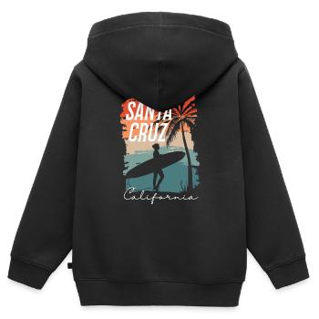 Santa Cruz California Summer Sun Palms Strand - Kinder Premium Organic Zip Hoodie - Schwarz - Hinten - AI Model Kid Male (0cm)