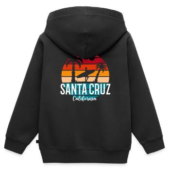 Santa Cruz California Summer Sun Palms Strand - Kinder Premium Organic Zip Hoodie - Schwarz - Hinten - AI Model Kid Male (0cm)
