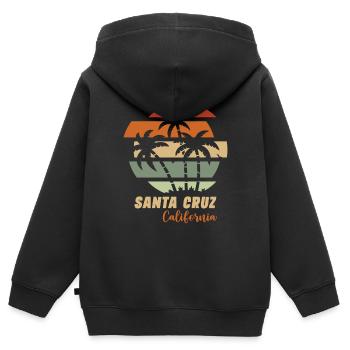 Santa Cruz California Summer Sun Palms Strand - Kinder Premium Organic Zip Hoodie - Schwarz - Hinten - AI Model Kid Male (0cm)