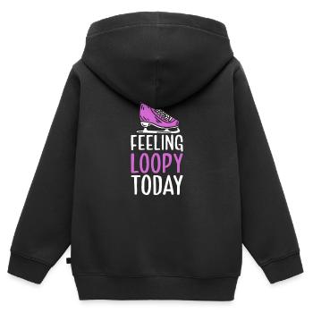 Patins à poinçonnage artistique - Sweat Premium à capuche zippé enfant bio - noir - Dos - AI Model Kid Male (0cm)