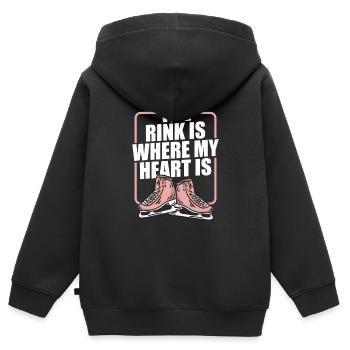 Eislaufen Wortspiel Eiskunstlauf - Kinder Premium Organic Zip Hoodie - Schwarz - Hinten - AI Model Kid Male (0cm)