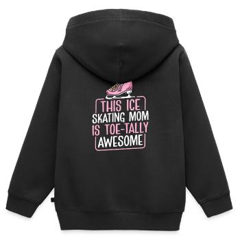 Eislaufen Wortspiel Eiskunstlauf - Kinder Premium Organic Zip Hoodie - Schwarz - Hinten - AI Model Kid Male (0cm)