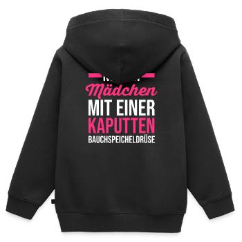 Diabetes Diabetiker - Kinder Premium Organic Zip Hoodie - Schwarz - Hinten - AI Model Kid Male (0cm)