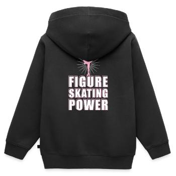 Eislaufen Wortspiel Eiskunstlauf - Kinder Premium Organic Zip Hoodie - Schwarz - Hinten - AI Model Kid Male (0cm)