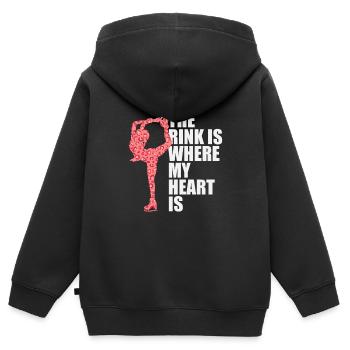 Eislaufen Wortspiel Eiskunstlauf - Kinder Premium Organic Zip Hoodie - Schwarz - Hinten - AI Model Kid Male (0cm)