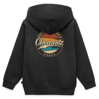 Chemnitz Echte Legenden leben in Chemnitzer - Kinder Premium Organic Zip Hoodie - Schwarz - Hinten - AI Model Kid Male (0cm)