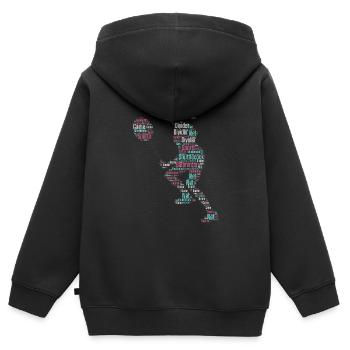 Badminton Federball Spieler - Kinder Premium Organic Zip Hoodie - Schwarz - Hinten - AI Model Kid Male (0cm)