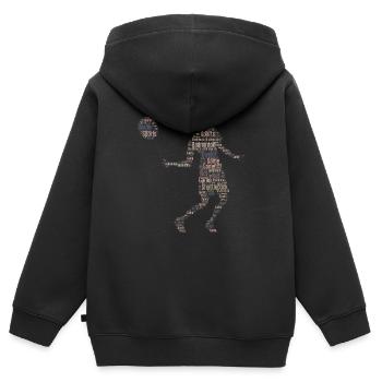 Badminton Federball Spieler - Kinder Premium Organic Zip Hoodie - Schwarz - Hinten - AI Model Kid Male (0cm)