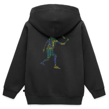 Badminton Federball Spieler - Kinder Premium Organic Zip Hoodie - Schwarz - Hinten - AI Model Kid Male (0cm)