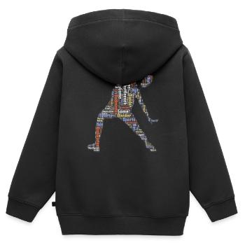 Badminton Federball Spieler - Kinder Premium Organic Zip Hoodie - Schwarz - Hinten - AI Model Kid Male (0cm)