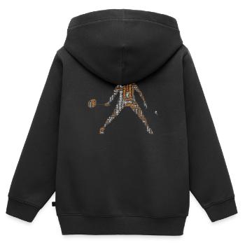 Badminton Federball Spieler - Kinder Premium Organic Zip Hoodie - Schwarz - Hinten - AI Model Kid Male (0cm)