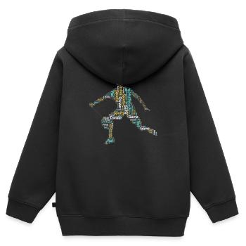 Badminton Federball Spieler - Kinder Premium Organic Zip Hoodie - Schwarz - Hinten - AI Model Kid Male (0cm)