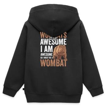 Wombats sind fantastisch Beuteltier Wombat - Kinder Premium Organic Zip Hoodie - Schwarz - Hinten - AI Model Kid Male (0cm)