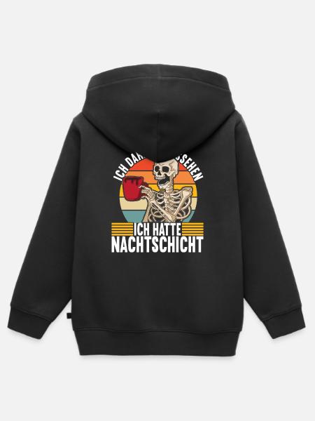 Nachtschicht Nachtdienst - Kinder Premium Organic Zip Hoodie - Schwarz