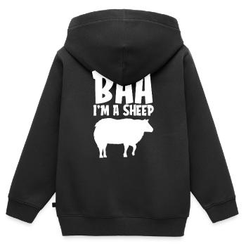 Baa Ich bin ein Schaf Lustiges Lazy Halloween Kostüm - Kinder Premium Organic Zip Hoodie - Schwarz - Hinten - AI Model Kid Male (0cm)