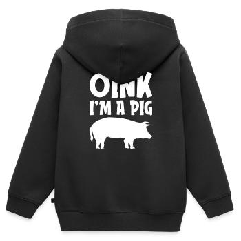 Oink Ich bin ein Schwein Lustiges faules Halloween Kostüm - Kinder Premium Organic Zip Hoodie - Schwarz - Hinten - AI Model Kid Male (0cm)