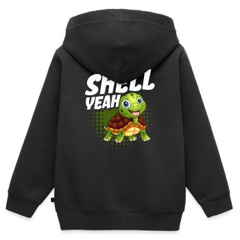 Shell Yeah - Kinder Premium Organic Zip Hoodie - Schwarz - Hinten - AI Model Kid Male (0cm)