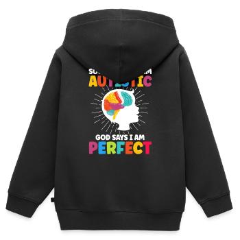 Autismus - Kinder Premium Organic Zip Hoodie - Schwarz - Hinten - AI Model Kid Male (0cm)