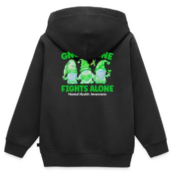 Gnome One Fights Alone - Kinder Premium Organic Zip Hoodie - Schwarz - Hinten - AI Model Kid Male (0cm)