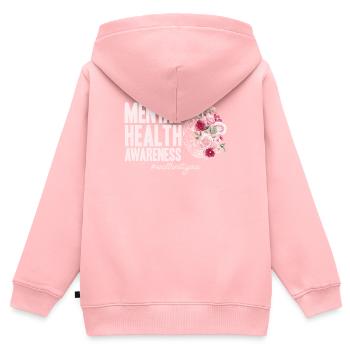 Mettre fin à la stigmatisation - Sweat Premium à capuche zippé enfant bio - rose - Dos - AI Model Kid Female (0cm)