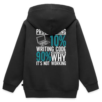Programmierer Informatiker - Kinder Premium Organic Zip Hoodie - Schwarz - Hinten - AI Model Kid Male (0cm)