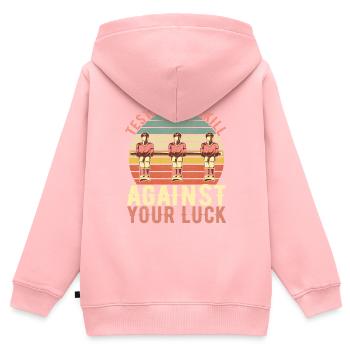 Tischfussball Tischkicker - Kinder Premium Organic Zip Hoodie - Rosa - Hinten - AI Model Kid Female (0cm)