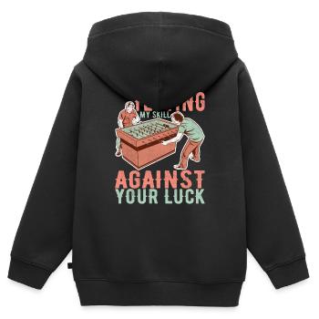Tischfussball Tischkicker - Kinder Premium Organic Zip Hoodie - Schwarz - Hinten - AI Model Kid Male (0cm)