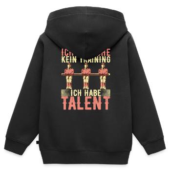 Tischfussball Tischkicker - Kinder Premium Organic Zip Hoodie - Schwarz - Hinten - AI Model Kid Male (0cm)