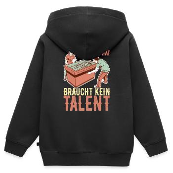 Tischfussball Tischkicker - Kinder Premium Organic Zip Hoodie - Schwarz - Hinten - AI Model Kid Male (0cm)