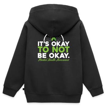 Its Okay To Not Be Okay - Kinder Premium Organic Zip Hoodie - Schwarz - Hinten - AI Model Kid Male (0cm)