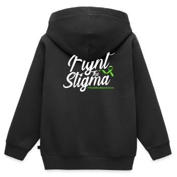 Fight The Stigma - Kinder Premium Organic Zip Hoodie - Schwarz - Hinten - AI Model Kid Male (0cm)