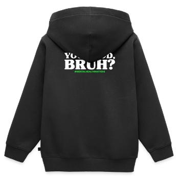 You Good Bruh - Kinder Premium Organic Zip Hoodie - Schwarz - Hinten - AI Model Kid Male (0cm)