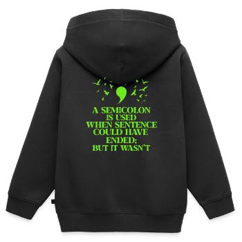 psychologie - Sweat Premium à capuche zippé enfant bio - noir - Dos - AI Model Kid Male (0cm)