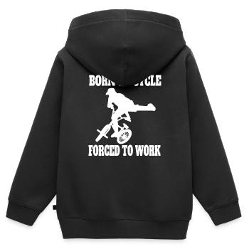 Fahrrad Radeln Fahrradtour Radfahren Mountainbike - Kinder Premium Organic Zip Hoodie - Schwarz - Hinten - AI Model Kid Male (0cm)