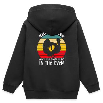 Lustige Schwangerschaftsankündigung Familie Baby Enthüllung - Kinder Premium Organic Zip Hoodie - Schwarz - Hinten - AI Model Kid Male (0cm)