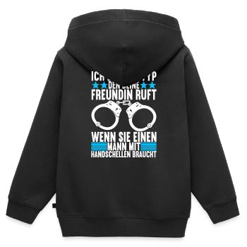 Polizei Polizist - Kinder Premium Organic Zip Hoodie - Schwarz - Hinten - AI Model Kid Male (0cm)
