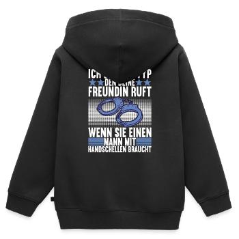 Polizei Polizist - Kinder Premium Organic Zip Hoodie - Schwarz - Hinten - AI Model Kid Male (0cm)