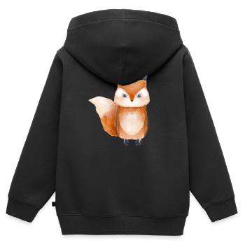 Fuchs Waldtier - Kinder Premium Organic Zip Hoodie - Schwarz - Hinten - AI Model Kid Male (0cm)
