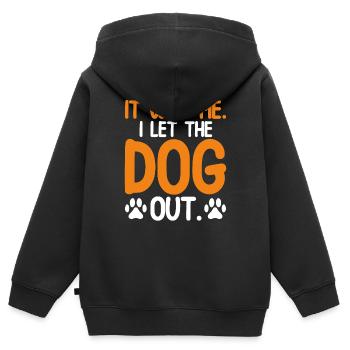 C’est moi que j’ai laissé sortir le chien - Sweat Premium à capuche zippé enfant bio - noir - Dos - AI Model Kid Male (0cm)