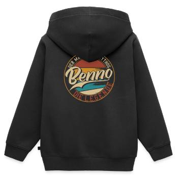 Benno Der Mann der Mythos die Legende Geschenk - Kinder Premium Organic Zip Hoodie - Schwarz - Hinten - AI Model Kid Male (0cm)